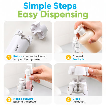 4-in-1 Travel Dispenser | TSA Approved Leak-Proof Bottles